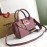 Burberry Color Matching Leather Handbag Messenger Bag Purplish Red