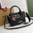 Burberry Color Matching Leather Handbag Messenger Bag Black