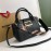 Burberry Color Matching Leather Handbag Messenger Bag Black