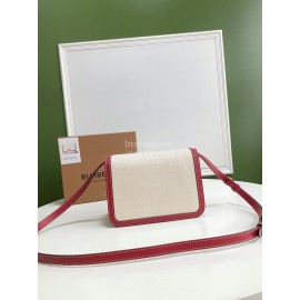 Burberry Fashion Flip Crossbody Bag For Women Rose Red