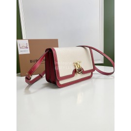 Burberry Fashion Flip Crossbody Bag For Women Rose Red