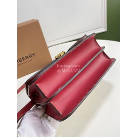 Burberry Fashion Flip Crossbody Bag For Women Rose Red