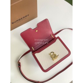 Burberry Fashion Flip Crossbody Bag For Women Rose Red