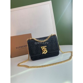 Burberry Sheepskin Buckle Gold Chain Bag Black