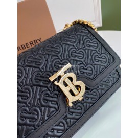 Burberry Sheepskin Buckle Gold Chain Bag Black