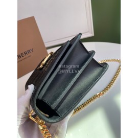 Burberry Sheepskin Buckle Gold Chain Bag Black