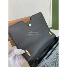 Burberry Sheepskin Buckle Gold Chain Bag Black