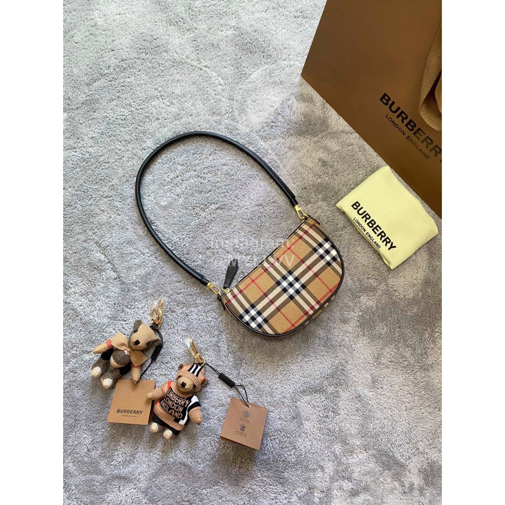 Burberry Vintage Check Leather Shoulder Bag