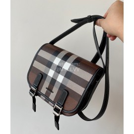 Burberry Vintage Plaid Leather Saddle Bag
