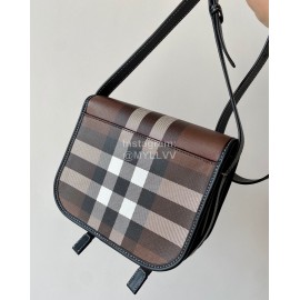Burberry Vintage Plaid Leather Saddle Bag
