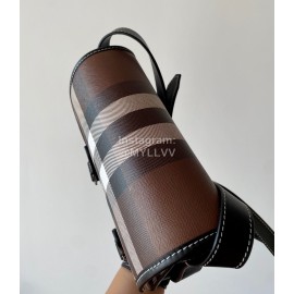 Burberry Vintage Plaid Leather Saddle Bag