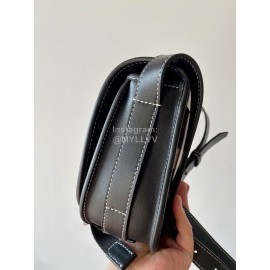 Burberry Vintage Plaid Leather Saddle Bag