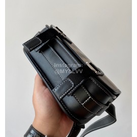 Burberry Vintage Plaid Leather Saddle Bag