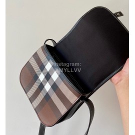 Burberry Vintage Plaid Leather Saddle Bag