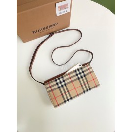 Burberry Vintage Plaid Leather Envelope Crossbody Bag