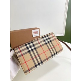 Burberry Vintage Plaid Leather Envelope Crossbody Bag