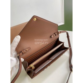 Burberry Vintage Plaid Leather Envelope Crossbody Bag