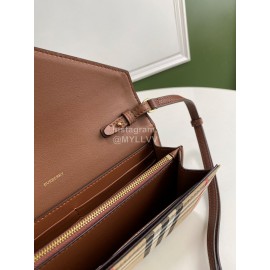 Burberry Vintage Plaid Leather Envelope Crossbody Bag