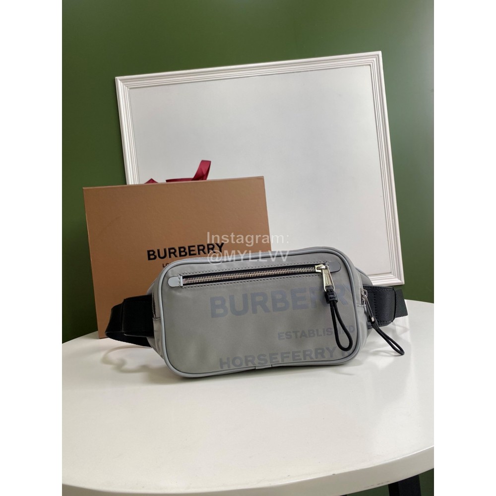 Burberry Grey Nylon Waist Bag Chest Bag