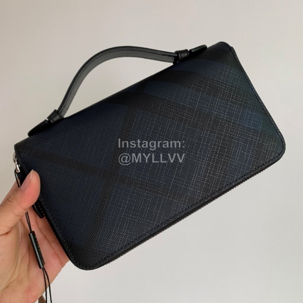 Burberry Double Zipper Handbag For Men Blue