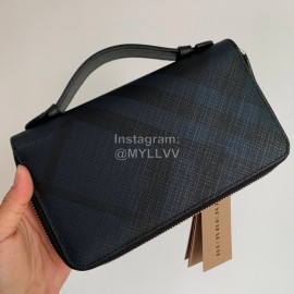 Burberry Double Zipper Handbag For Men Blue