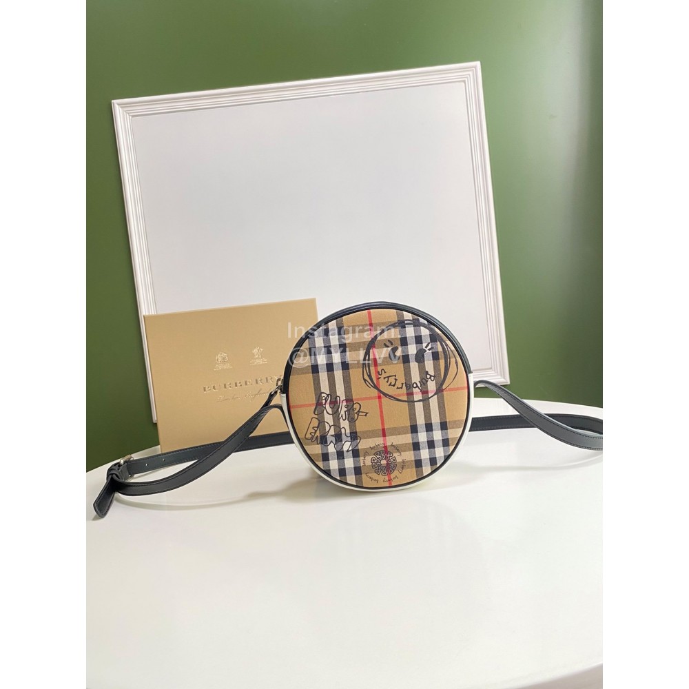 Burberry Retro Checkered Round Messenger Bag