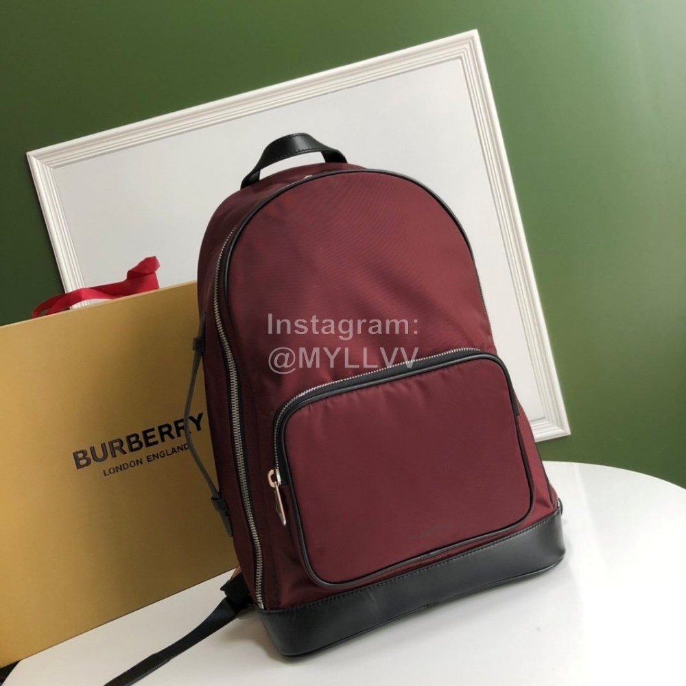 Burberry Fashion Wine Red Backpack