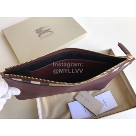 Burberry Classic Handbag For Men And Women Purplish Red