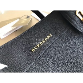 Burberry Grain Leather Fashion Satchel Handbag Black