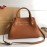Burberry Grain Leather Fashion Satchel Handbag Brown