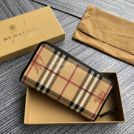Burberry Classic Plaid Zipper Long Wallet Brown