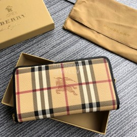 Burberry Classic Plaid Zipper Long Wallet Brown