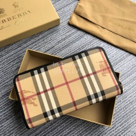 Burberry Classic Plaid Zipper Long Wallet Brown