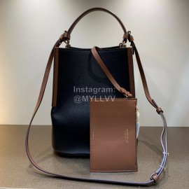 Burberry Summer Cowhide Bucket Bag Black