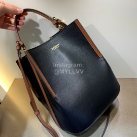 Burberry Summer Cowhide Bucket Bag Black