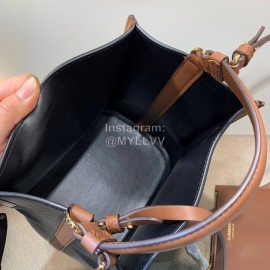 Burberry Summer Cowhide Bucket Bag Black
