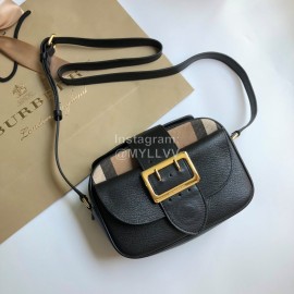 Burberry Small Grain Leather Messenger Bag For Women Black