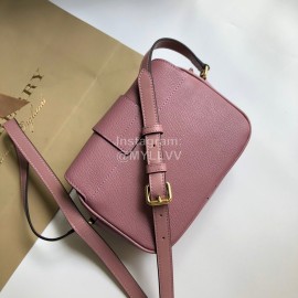 Burberry Small Grain Leather Messenger Bag For Women Purple