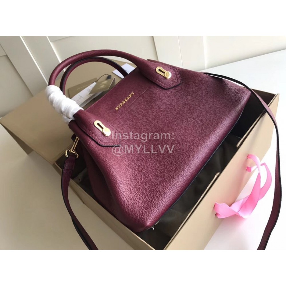 Burberry Purple Leather Messenger Bag