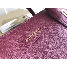 Burberry Purple Leather Messenger Bag