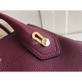 Burberry Purple Leather Messenger Bag