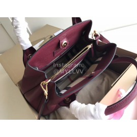 Burberry Purple Leather Messenger Bag