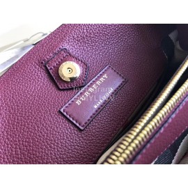 Burberry Purple Leather Messenger Bag
