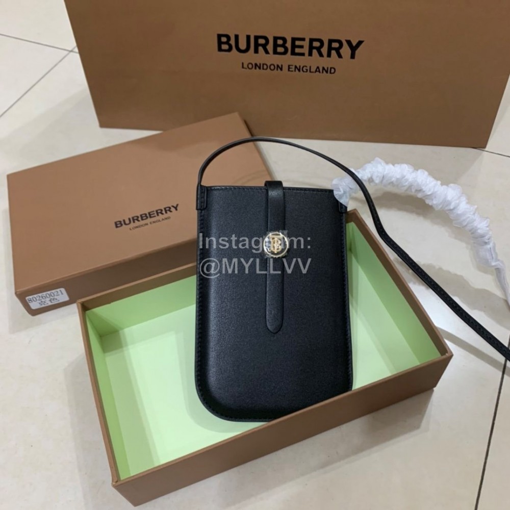 Burberry Simple Black Leather Card Bag