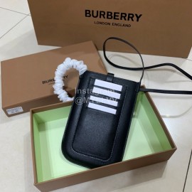 Burberry Simple Black Leather Card Bag