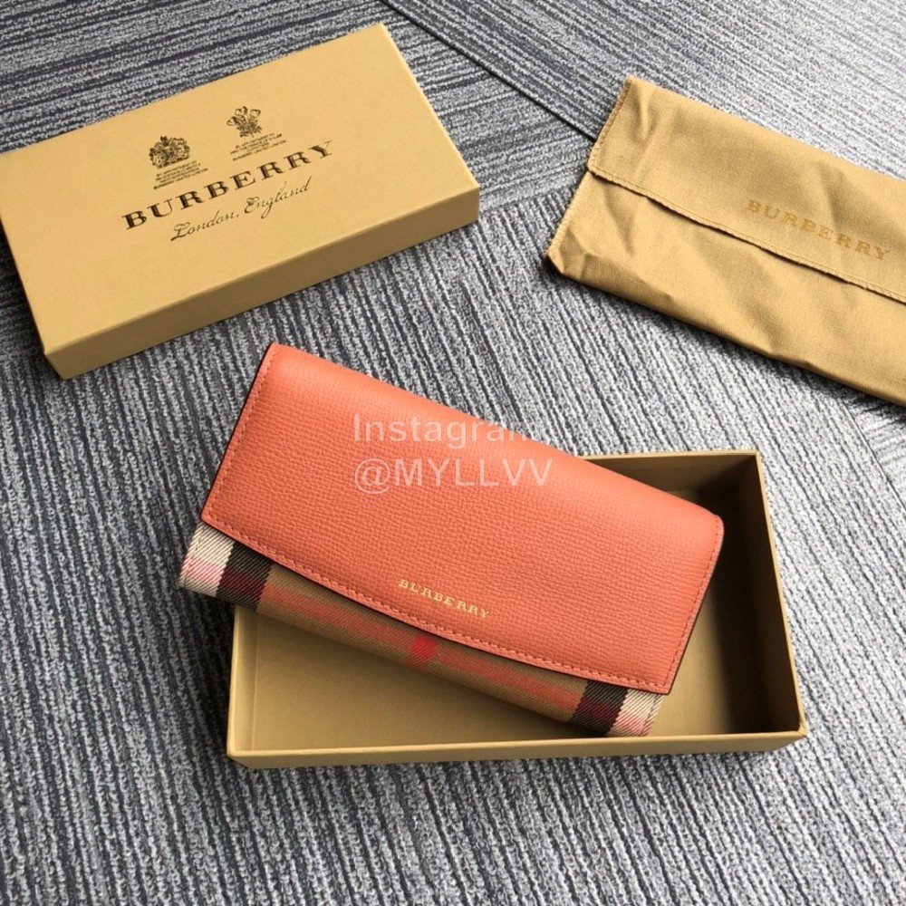 Burberry Fashion Orange Flip Long Wallet