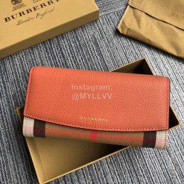 Burberry Fashion Orange Flip Long Wallet
