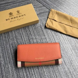 Burberry Fashion Orange Flip Long Wallet