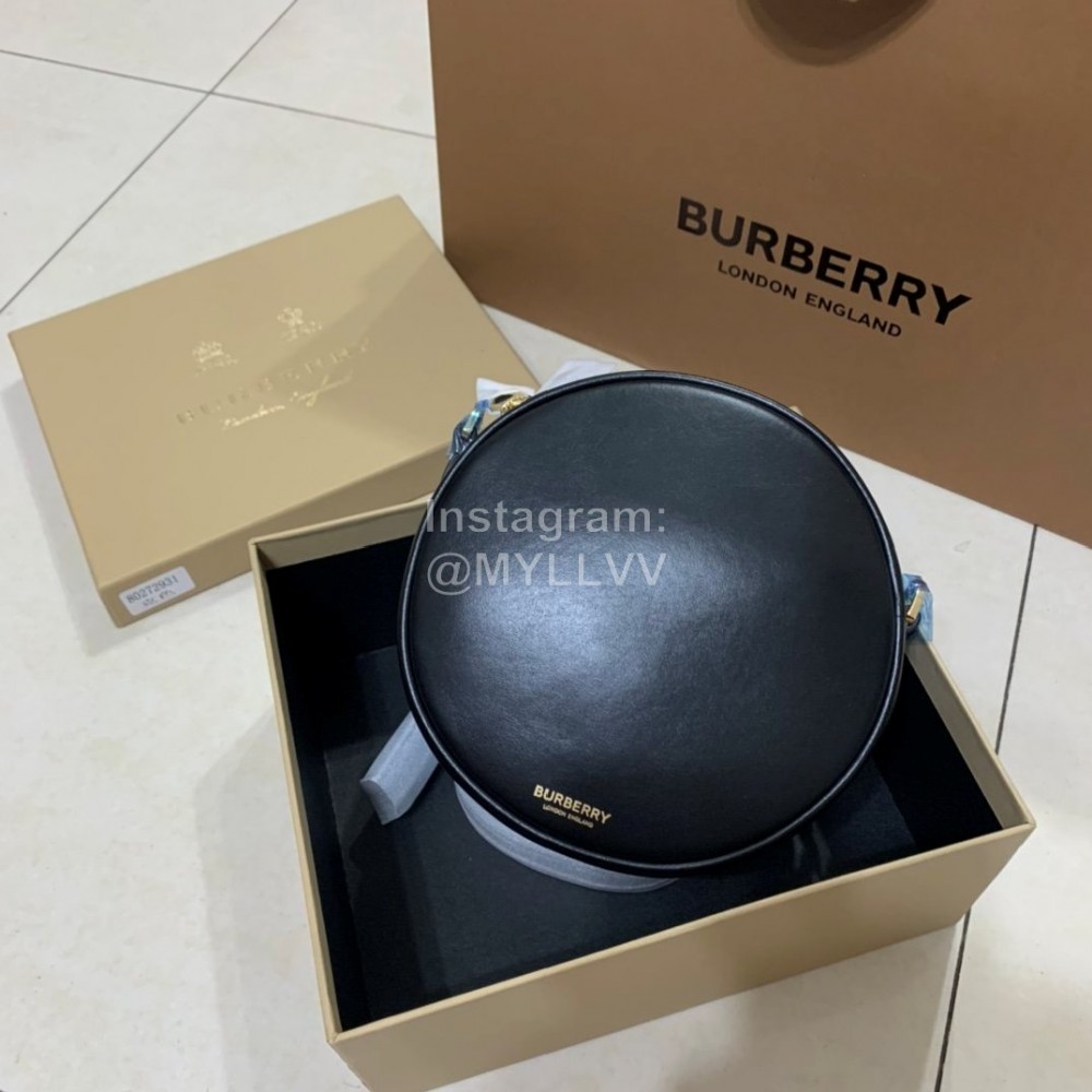 Burberry Black Leather Waffle Messenger Bag