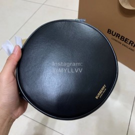 Burberry Black Leather Waffle Messenger Bag